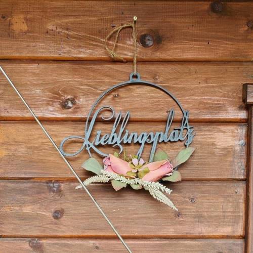 3D Druck | Lieblingsplatz | Ring | Hängen | Kunstblumen | Gartenschild | Wandbild | Dekoschild | Dekoring