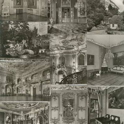 Altes Fotokärtchenset Schloss Heidecksburg/Thüringen in Schwarz weiß Vintage aus den 1970er Jahren 
