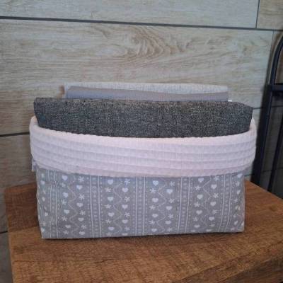 Utensilo Stoffkörbchen mit Waffelpique, Dekoration, Aufbewahrung, Organizer, "Landhaus"