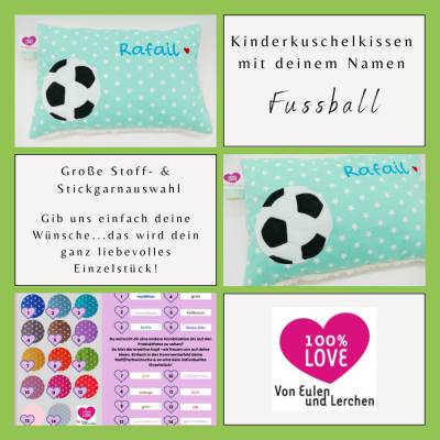 Kuschelkissen Fussball Wunschnamen Taufkissen Geburtskissen - Schmusekissen Kissen mit Namen