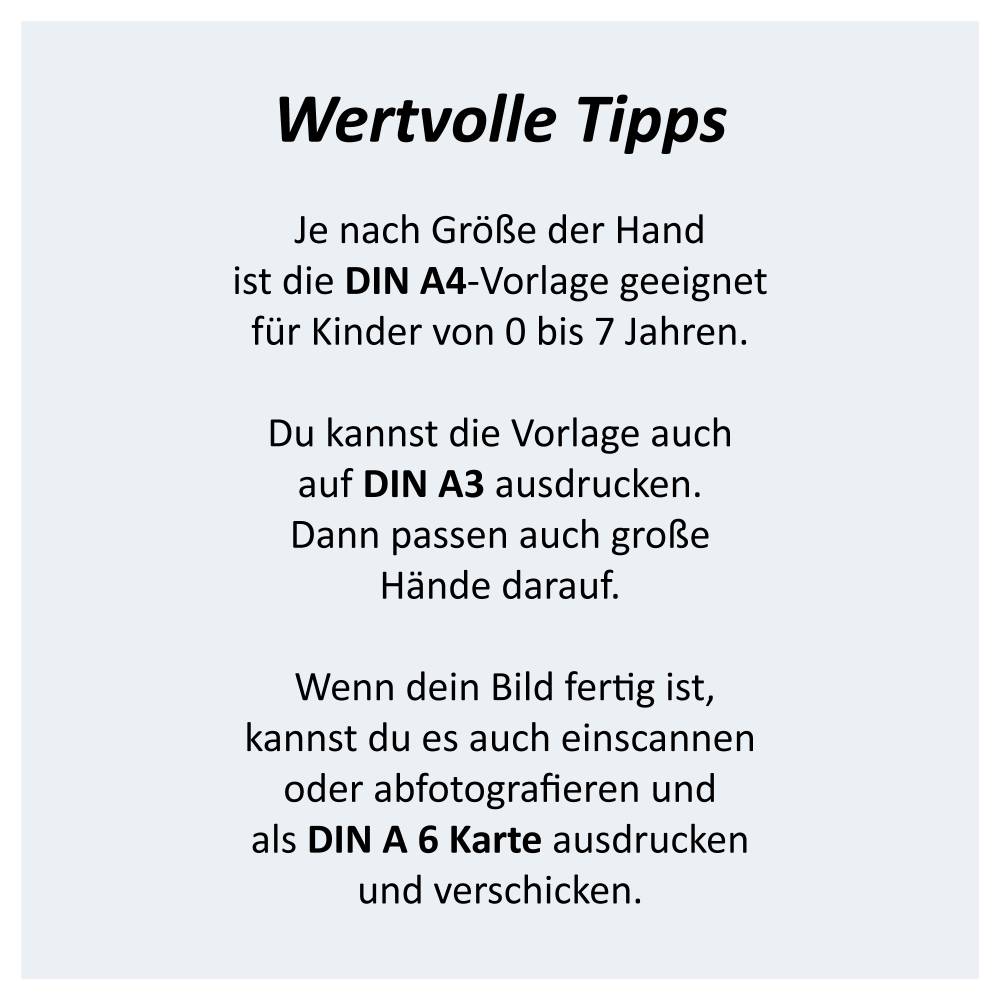 Handabdruck Muttertag Vatertag, Ausdrucken basteln, 6 Sprüchen für Mama Papa,  DIN A4 JPG Bild 6