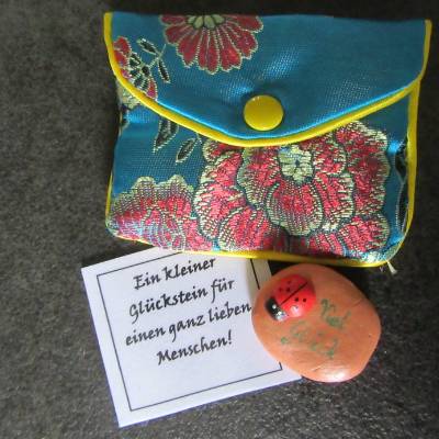 Glücksstein mit Marienkäfer - Geschenkset