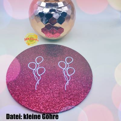 Untersetzer, Luftballons auf rotem Glitzer Filz,  Glitzer Filz, Platzset