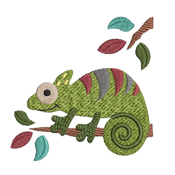 Stickdatei Chamaeleon Vollstick Bild 1