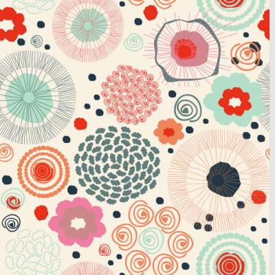 5 Notizhefte Hippie Scandi Blumenmix, Paperback DIN A5 blanko, Schreibheft mit Softcover