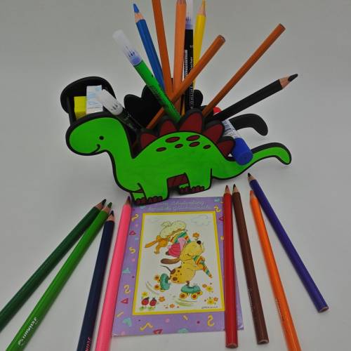 3D Druck | Personalisierter Dino Stiftehalter | Buntstifthalter | Dino Stiftehalter | Dinosaurier Silhouette | Pinselhal