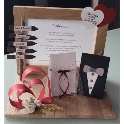 Geldgeschenk zur Hochzeit, Brautpaar-Taschen befüllbar, Stampin up 