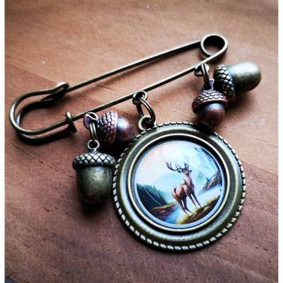 Brosche, Anstecknadel, Anstecker, Charivari-Brosche, Trachtenschmuck, 