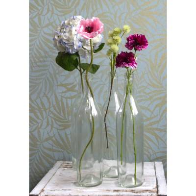 große transparente Vintage Glasflasche