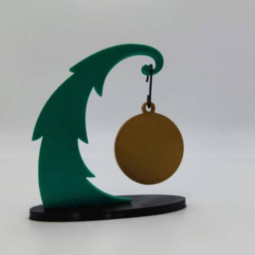 3D Gedruckter Gebogener Weihnachtsbaum mit Kugel | Viele Farben | Advent | Weihnachten | Tanne | Weihnachtskugel | Adven