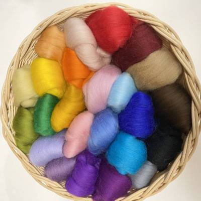 Filzwolle 150 gr. gemischte Merinowolle 