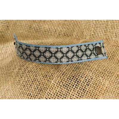 Stoffarmband schwarz-weiß gemustert