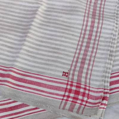 Vintage Rolltuch - Mangeltuch - Bauernleinen - über 100 Jahre - mit Monogramm "H"