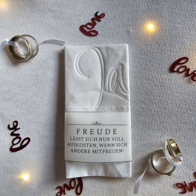 Freudentränen Hochzeit Taschentücher Banderolen,Banderolen als Deko für Gäste-Taschentücher,