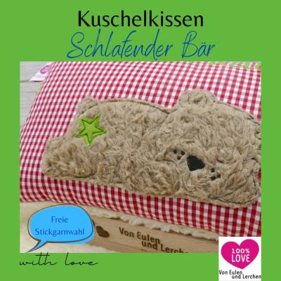 Teddykissen Bär Namenskissen Taufkissen Kuschelkissen Kindergartenkissen