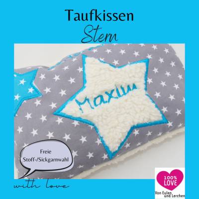 Kuschelkissen Stern Sterne Wunschnamen Taufkissen Geburtskissen - Schmusekissen Kissen mit Namen