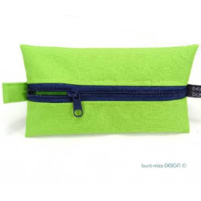 Täschchen wetbag GRÜN Outdoorstoff Zipper dunkelBLAU, Inhalator Kopfhörer TaTüTa, BuntMixxDESIGN