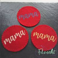 Tassenuntersetzer mit Mama, Oma, Papa, Opa, Tante und Onkel