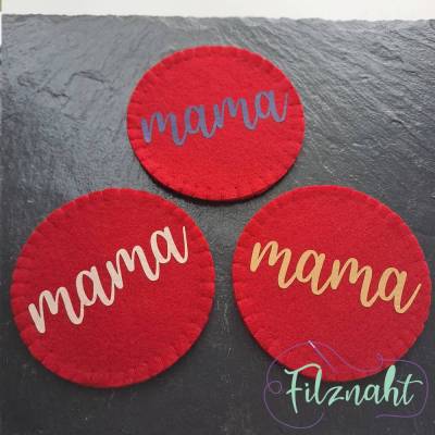 Tassenuntersetzer mit Mama, Oma, Papa, Opa, Tante und Onkel