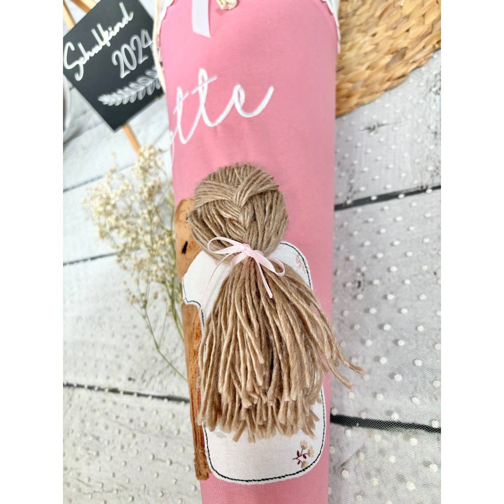 Mädchen Schultüte Hund und Mädchen aus Stoff personalisiert 70 cm Bild 7