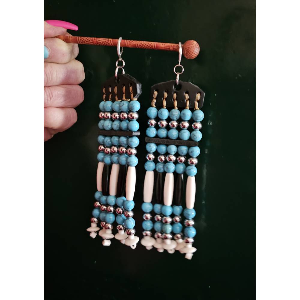 Powwow Ohrschmuck, in Anlehnung an Originale Bild 2