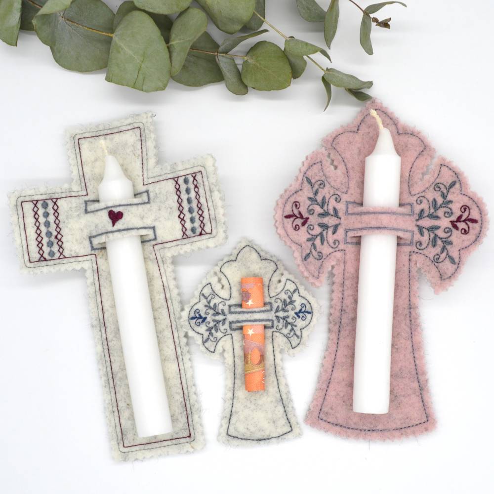 Stickdatei ITH Kreuz Kommunion Taufe Bild 1