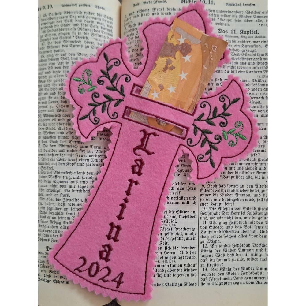 Stickdatei ITH Kreuz Kommunion Taufe Bild 5