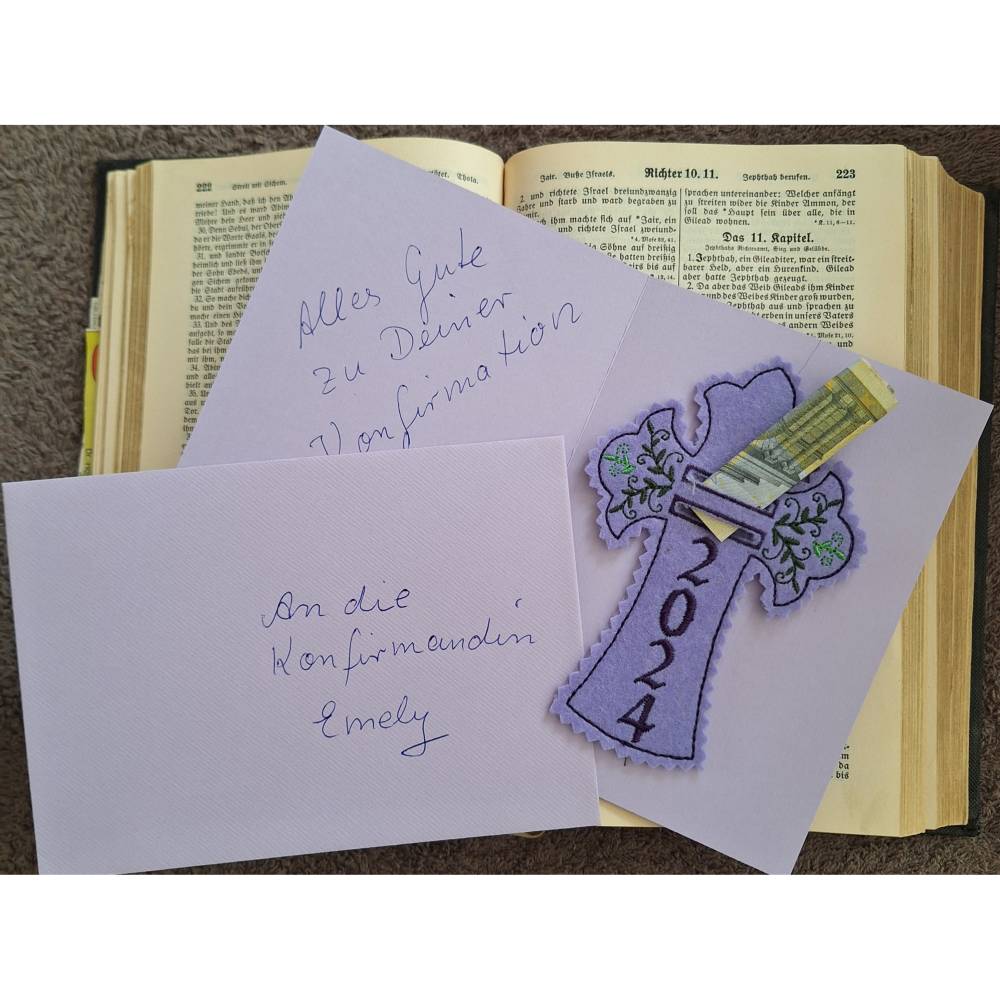 Stickdatei ITH Kreuz Kommunion Taufe Bild 8