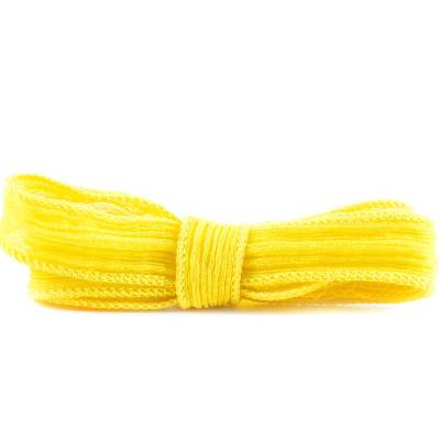 Seidenband Crinkle Crêpe Zitronengelb 1m 100% Seide handgenäht handgefärbt Schmuckband Wickelarmban