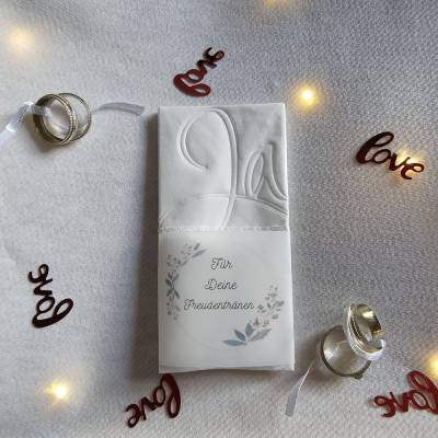 Freudentränen Hochzeit Taschentücher Banderolen,Banderolen als Deko für Gäste-Taschentücher,