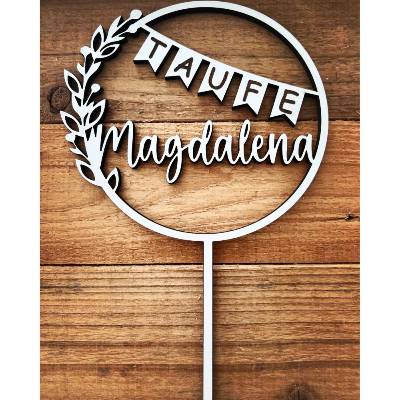 Caketopper zur Taufe personalisiert und graviert, baptism Caketopper