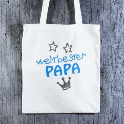 Stofftasche **PAPA3** von ZWEIFARBIG Einkaufsbeutel Baumwolltasche Stoffbeutel Geburtstag Geschenk Vatertag