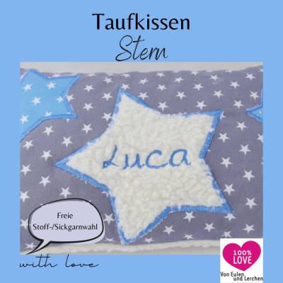 Kuschelkissen Stern Sterne Wunschnamen Taufkissen Geburtskissen - Schmusekissen Kissen mit Namen