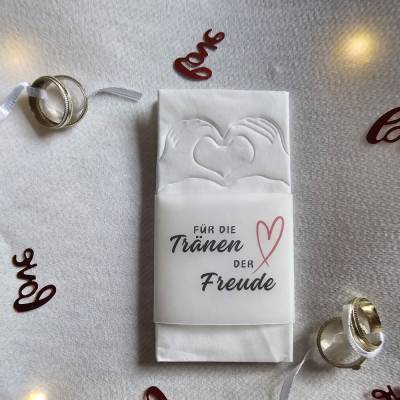 Freudentränen Hochzeit Taschentücher Banderolen,Banderolen als Deko für Gäste-Taschentücher,