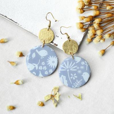 Ohrhänger aus Polymer Clay und Messing • Ohrringe Frühlingsgeflüster | Ohrschmuck