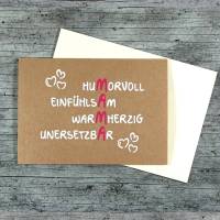 Klappkarte **MAMA** von ZWEIFARBIG mit Kuvert Grußkarte Muttertag Geburtstag Valentin Kraftpapier