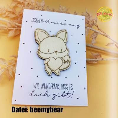 Taschenumarmung - Pocket Hug - Fuchs mit Herz, Mutmacher