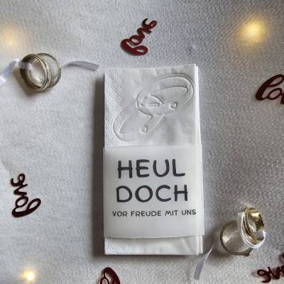 Freudentränen Hochzeit Taschentücher Banderolen,Banderolen als Deko für Gäste-Taschentücher,