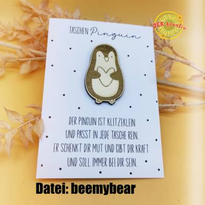 Taschen Pinguin - Pocket Hug - Pinguin mit Herz, Mutmacher, Kraft