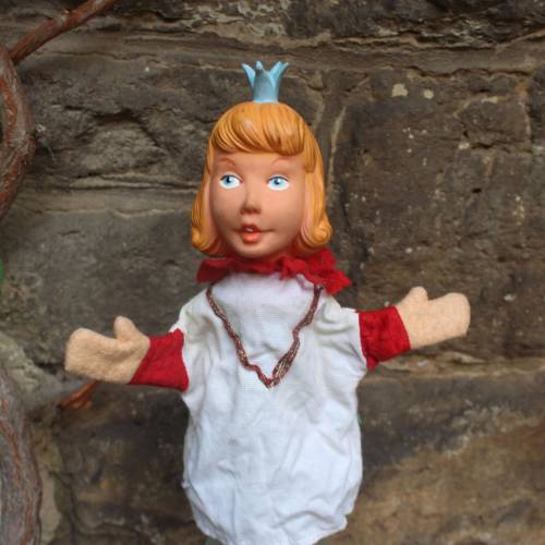 Prinzessin Handpuppe Kunststoff Vintage 60er 70er Jahre DDR