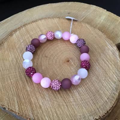 „Glitzer in Rosa“ super schickes und elastisches Armband