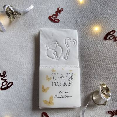 Freudentränen Hochzeit Taschentücher Banderolen,Banderolen als Deko für Gäste-Taschentücher,