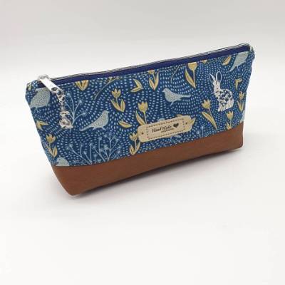 Stiftemäppchen/Schminktäschchen Frühling blau