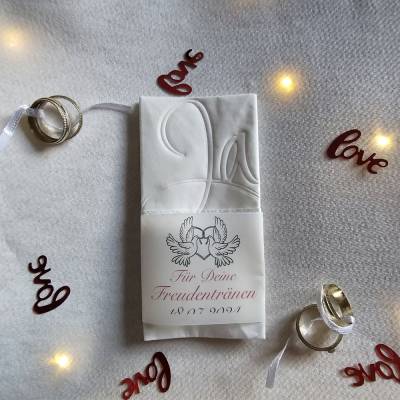 Freudentränen Hochzeit Taschentücher Banderolen,Banderolen als Deko für Gäste-Taschentücher,