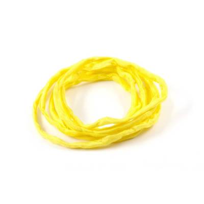 Handgefärbtes Habotai-Seidenband Zitronengelb ø3mm Seidenschnur 100% reine Seide 