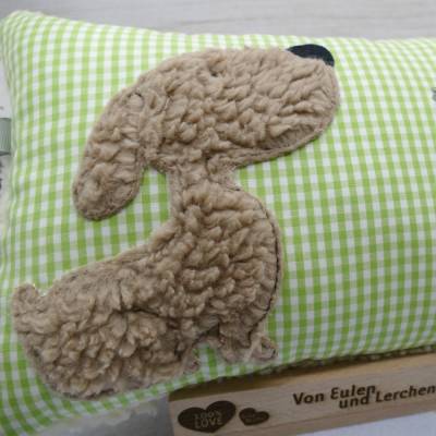 Kuschelkissen  Dackelkissen Hund Dackel Teckel  Wunschnamen Taufkissen Geburtskissen - Schmusekissen Kissen mit
