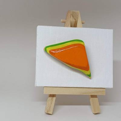 Modische und elegante Damenbrosche aus Papier - Einzigartiges Accessoire für Frauen **Oranges Dreieck**