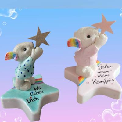 Sternen-Regenbogenmaus - Einzigartige Trauerfigur für liebevolle Erinnerungen