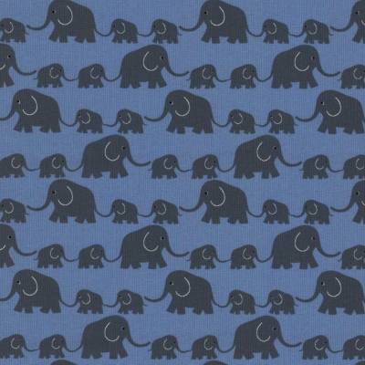 Westfalenstoffe Junge Linie blau Elefanten 25cm x 25cm 100% Baumwolle Webware Druckstoff