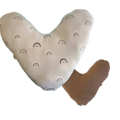 Herzkissen Nackenkissen Unterarmkissen Trösterkissen Regenbogen creme